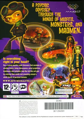 Psychonauts box cover back